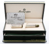 Montegrappa Eleganza  Rollerball Pen - Sterling Silver with Opalescent Green Ends (Mint in Box, Works Well)