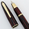 Sheaffer Triumph Sovereign II 875 Fountain Pen - Carmine Striated,   Vac-Fil, 14k Fine Triumph Nib (Excellent, Restored)