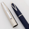 Sheaffer 500 "Dolphin" Fountain Pen (1960s) - Blue w/Chrome Cap, Touchdown, Fine (Excellent, Restored)