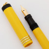 Parker Lady Duofold Ringtop Fountain Pen (late 1920s) - Mandarin Yellow, Triple Cap Band, Flexible Medium Lucky Curve Nib (Superior,  Restored)