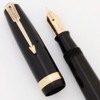 Parker Vacumatic Major Fountain Pen (1946) - Black, Fine 14k Nib (Excellent, Restored)