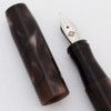 Franklin-Christoph 45 Fountain Pen - Marbled Black Brown, Fine Cursive Italic Steel Nib (Excellent +, Works Well)