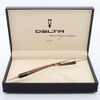 Delta Seawood Collection Fountain Pen - Dark African Iroko Wood, Broad Steel Nib (Mint in Box)
