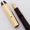 Eversharp Skyline Fountain Pen (1940s) - Gold Lined Cap, Burgundy Barrel,  Lever Filler, Flexible Fine (Excellent +, Restored)