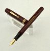 Welty Chicago Hamilton Fountain Pen - Burgundy, Gold Trim, Medium-Fine Semi-Flex (Near Mint, Restored)