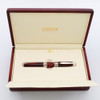 Curtis Australia Fountain Pen - Classic Elegance, "Scarlet Silk" Red Marbled Resin w Sterling Trim, Medium 14k Nib  (Near Mint in Box, Works Well)