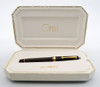 Omas Extra Milord Fountain Pen (1980s/90s) -  Faceted Dk Brown w Gold Trim, 18k Medium Nib (Near Mint in Box, Works Well)