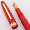 Omas Extra Ogiva Fountain Pen (1980s) - Mid-Size, Red w/GT, Piston Fill, 18k Medium Nib (New Old Stock in Box,  Works Well)