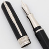 Pineider Avatar UltraResin Fountain Pen (2019) - Deep Black w/Chrome Trim, Fine Steel Nib (Excellent,  Works Well)