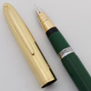 Sheaffer Crest Fountain Pen (1952-59, Canada) - Snorkel, Pastel Green w/Gold Cap, Snorkel, Fine 14k Canada Nib (Excellent +, Restored)