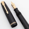 Parker Vacumatic Long Junior Fountain Pen (Canada 1946) -  Black w/GP Trim, 14k Flexible Parker Vacumatic Nib (Excellent,  Restored)