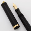 Parker Jack Knife Lucky Curve Fountain Pen (1920s/30s) - Ring Top, Black Lined, Button Filler, A3X Flexible Nib (Excellent, Restored)