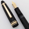 Montblanc Meisterstuck 146 Fountain Pen (1980s) - Black w Gold Trim, Piston Fill, 14c Fine Nib (Very Nice, Works Well)