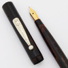 Waterman 12 Fountain Pen (1910s) - Red Mottled Hard Rubber, Eyedropper, Fine Flexible Gold Nib (Superior, Restored)