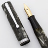 Waterman 94 Fountain Pen  (1930s)-  Grey & Red Marbled, Nickel Trim,  Lever Filler, Flexible Fine #4 Ideal Nib (Excellent, Restored)