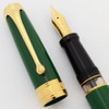 Aurora Bicentennial of the Italian Flag LE Fountain Pen (1997) - Green,  Piston Filler, Medium 18k Nib (Mint, Works Well)