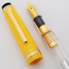 Sailor Pro Gear Mini Fountain Pen - Yellow and Clear, Gold Trim, H-F 14k Nib (Near Mint, Works Well)