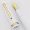 Sailor 1911L Fountain Pen - Large Size, White w Gold Trim, Music 21k Nib (Excellent +, Works Well)