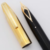 Sheaffer PFM V Fountain Pen (1950s) - Snorkel, Black w Gold Filled Cap, 14k Medium Nib (Excellent,  Restored)