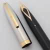 Sheaffer PFM IV Snorkel Fountain Pen (1959-63) - Dark Grey, Steel Cap with GP Trim, Fine Nib (Very Nice, Restored)