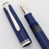 Pelikan M605 Souveran Fountain Pen (2003) - Solid Blue w/Chrome Trim, Piston Filler, 14k Fine Nib (Near Mint in Box, Works Well)