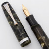 Parker Challenger Fountain Pen (1934) - Grey Marble, Full Size, Button Fill, Medium Nib  (Very Nice, Restored)