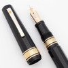 Omas Paragon (Old Style) Fountain Pen (1980s/90s) -  Black w Gold Trim, Piston Filler, 14k Medium Nib (Very Nice, Works Well)