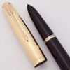 Parker 51 Aerometric Fountain Pen (1948) - Hard to Find Plum, Gold Filled Converging Lines Cap, Fine (Excellent, Hard to Find)