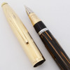 Sheaffer Lifetime Crest Fountain Pen (Early Version) - Golden Brown w Unusual Cap, Vac-Fil, Medium Triumph Nib (Excellent, Restored)