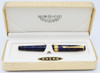 Hero 2016 Gold Fountain Pen - Blue Marble Celluloid, Fine 14k Nib (Near Mint in Box, Works Well)