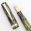 Waterman Ink-Vue Fountain Pen (1935) - Emerald Ray, Red Flexible Medium Keyhole Nib (Superior, Restored)