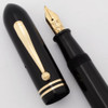 Pick Pen Co. Fountain Pen - Black w Gold Trim, Oversize, Flexible Fine #6 Nib (Excellent, Restored)