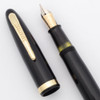 Sheaffer Admiral Touchdown (1950s) - Black w/Gold Trim, 14k Medium Feather Touch #5 Nib (Excellent, Restored)