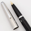 Lamy 27 Fountain Pen - Black w Brushed Steel Cap, Stub 14k Nib (Excellent, Works Well)