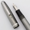 Esterbrook LJ Fountain Pen (1950s) - Grey w/Steel Trim,  Lever Filler, 1555 Firm Fine Gregg Nib (Excellent, Restored)