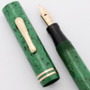 Conklin Three Fifty Fountain Pen (1920s) - Green w Black Flecks, Lever Filler, Flexible Fine Toledo Nib (Superior, Restored)