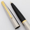 Parker 45 Flighter Deluxe GT Fountain Pen - Brushed Steel, GT,  Fine 14k Nib (Excellent +, Works Well)