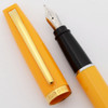 Aurora Style Fountain Pen - Mustard Yellow w/GT, C/C, Fine Steel Nib (Very Nice, Works Well)