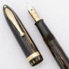 Sheaffer Balance Lifetime - Small Size, Brown Striated w/GT,  Vac-Fill, Fine Lifetime Nib (Very Nice, Restored)