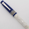 Delta Israel 50 LE Ballpoint Pen (1485/1948) - White & Blue Resin, Sterling Trim (Excellent +, Works Well)
