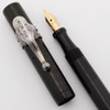 Kraker's Self-Filling Fountain Pen  (1920s) - BCHR w/Nickel Trim, Warranted 14k #3 Flexible Nib (Very Nice, Restored)