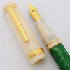 Laban 325 Fountain Pen - Forest Green w Ivory Resin, EF GP Nib (Excellent +, Works Well)