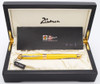 Picasso Art Collection Fountain Pen (2000s) - Blue and Yellow with Gold Bands and Trim,  C/C,  10k Medium Nib (Near Mint, In Box)