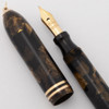 Conklin Endura Symetrik Ring-Top Fountain Pen (1930s)- Black & Bronze, Lever Filler, Fine Flexible Endura Nib (Excellent, Restored)