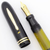 Conklin Nozac Full Size Fountain Pen - Black with Viewing Window, Piston Fill, Medium-Fine Flexible 14k Nib (Excellent, Restored)