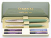 Sheaffer Skripsert Cartridge Pen Set - Sage Green, Conical Steel Medium (Near Mint in Box, Works Well)