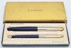 Parker 45 GT Fountain Pen Set (1970s) - Midnight Blue w/Gold Trim, Flighter Cap, Medium 14k Nib (Excellent  in Box, Works Well)