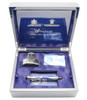 Parker Duofold Centennial True Blue LE Fountain Pen (2007) - Blue & White w Platinum Plated Trim, Medium 18k Nib (Near Mint in Box, Works Well)