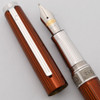 Conklin (Modern) Vintage Classic 1898 LE Fountain Pen (077/100) - Copper Enamel over Sterling Silver,  C/C,  Broad 14k Nib (Excellent +, Works Well)