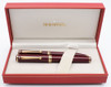 Sheaffer Connaisseur Fountain Pen and Ballpoint Set (USA, 1998) - Red w Gold Trim, C/C, Fine 18k Nib (Near Mint, In Box)